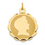 14K Boy Head on .013 Gauge Engravable Scalloped Disc Charm