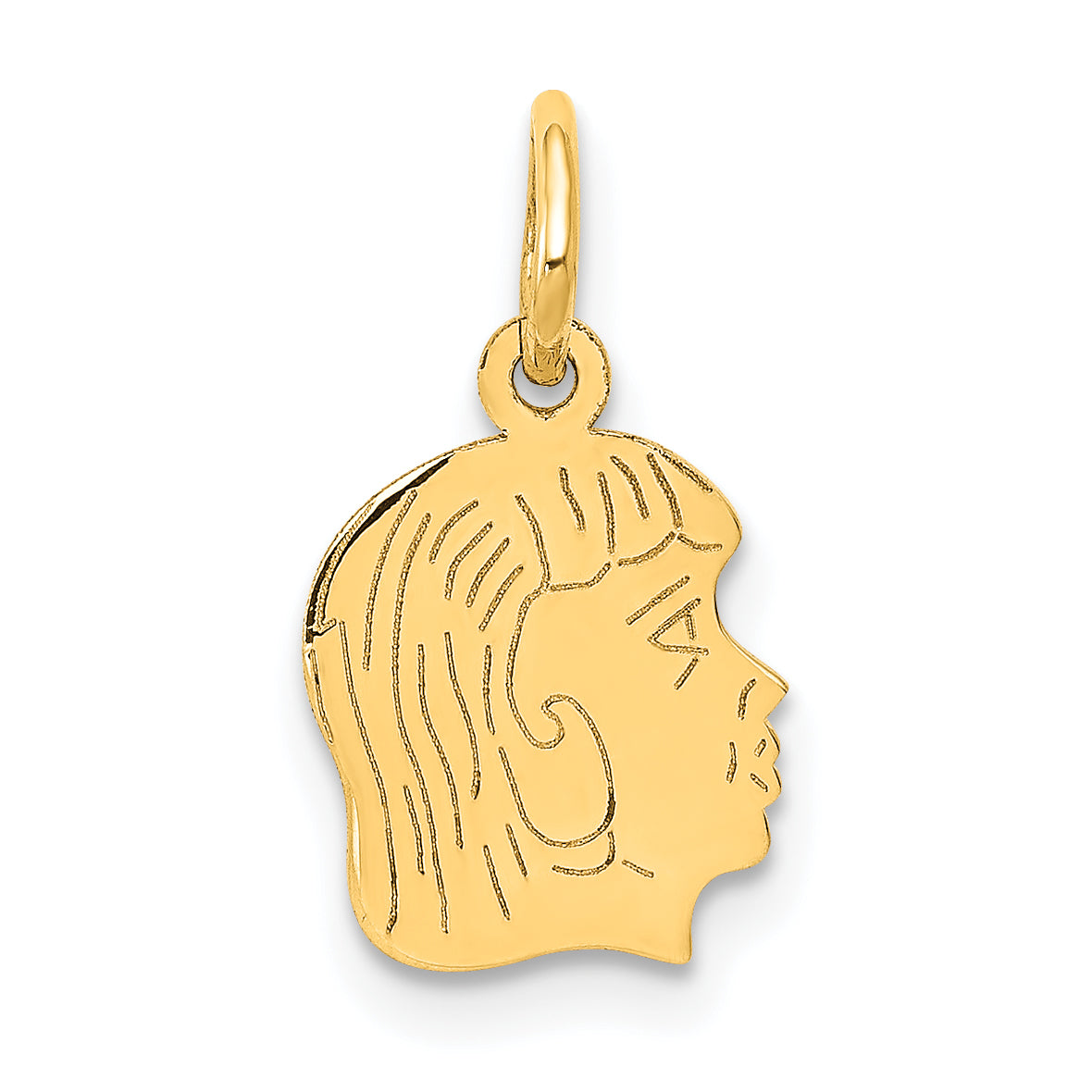 14K Girl Head Charm