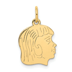 14K Girl Head Charm