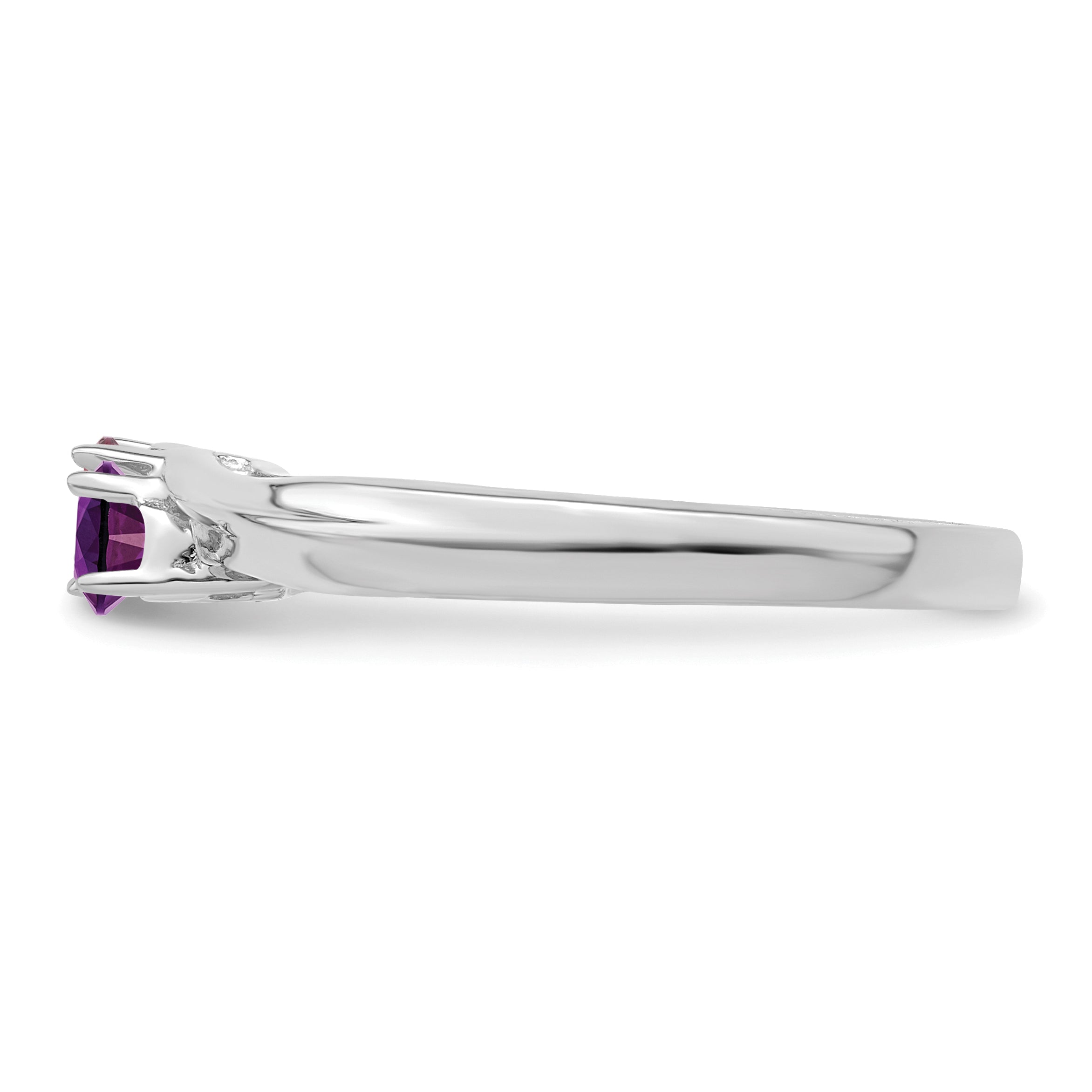 14k White Gold Family Jewelry Ring - 7 / Genuine