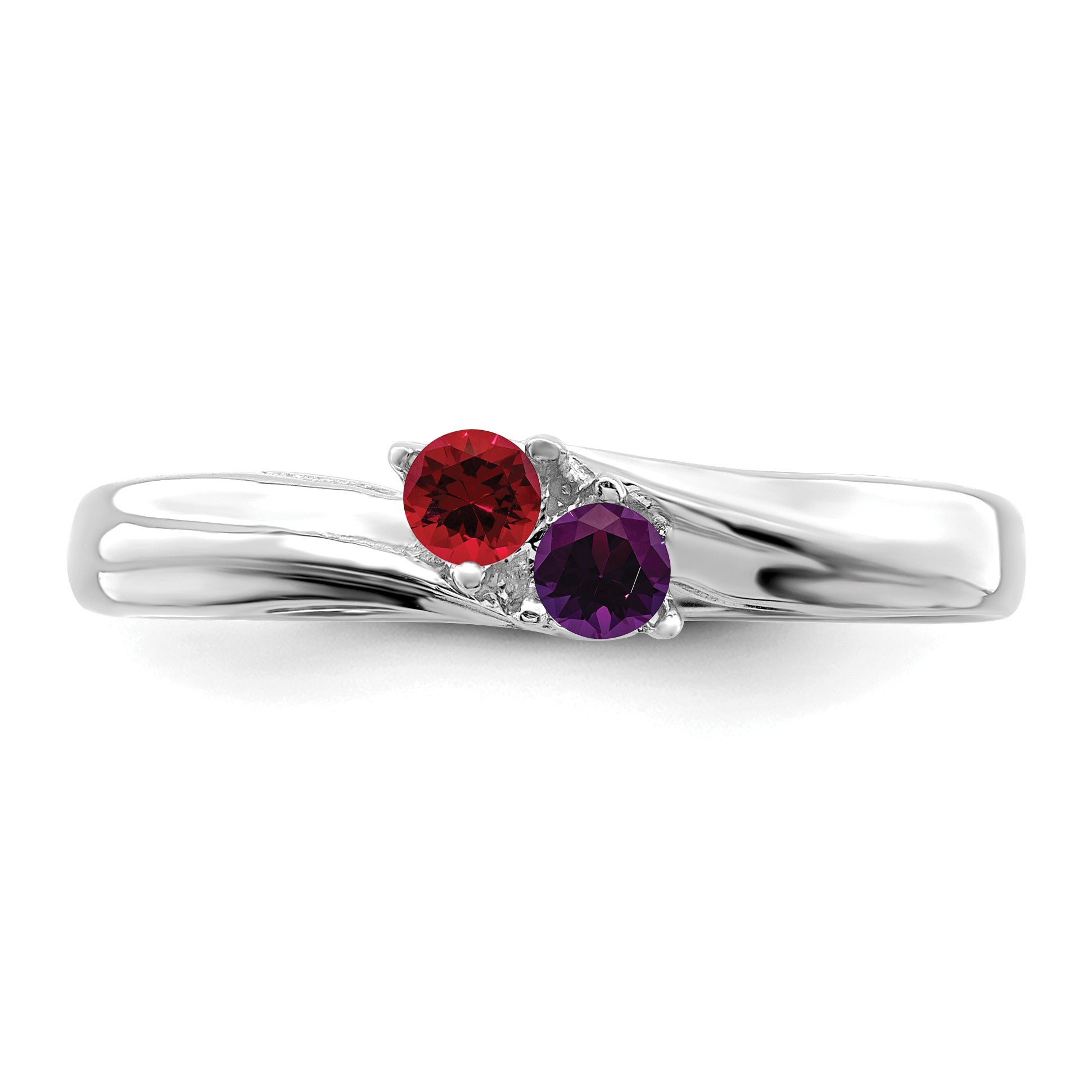 14k White Gold Family Jewelry Ring - 7 / Genuine