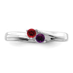 14k White Gold Family Jewelry Ring - 7 / Genuine