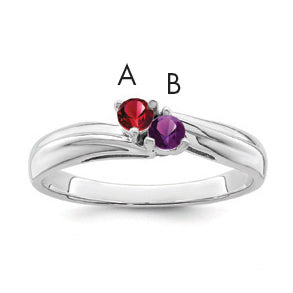 14k White Gold Family Jewelry Ring - 7 / Genuine
