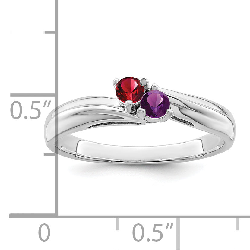 14k White Gold Family Jewelry Ring - 7 / Genuine
