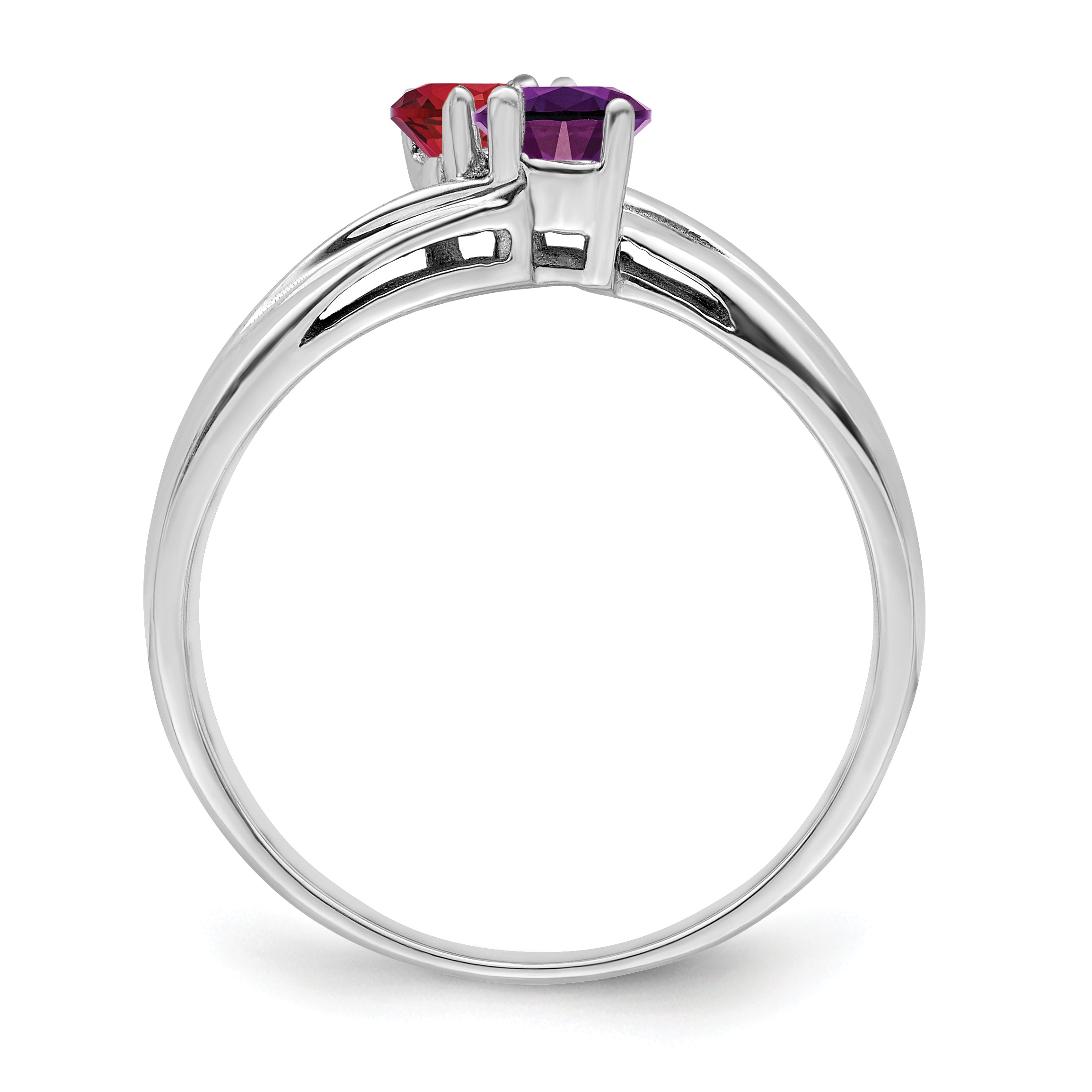 14k White Gold Family Jewelry Ring - 7 / Genuine