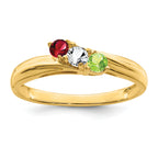 14k Genuine 3 Stone Mother's Ring - 7 / Genuine