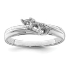 14k White Gold Genuine 3 Stone Mother's Ring - 7 / Genuine