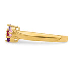 14k Genuine 4 Stone Mother's Ring - 7 / Genuine