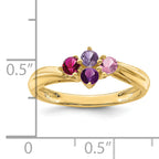 14k Genuine 4 Stone Mother's Ring - 7 / Genuine