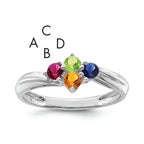 14k White Gold Family Jewelry Ring - 7 / Genuine