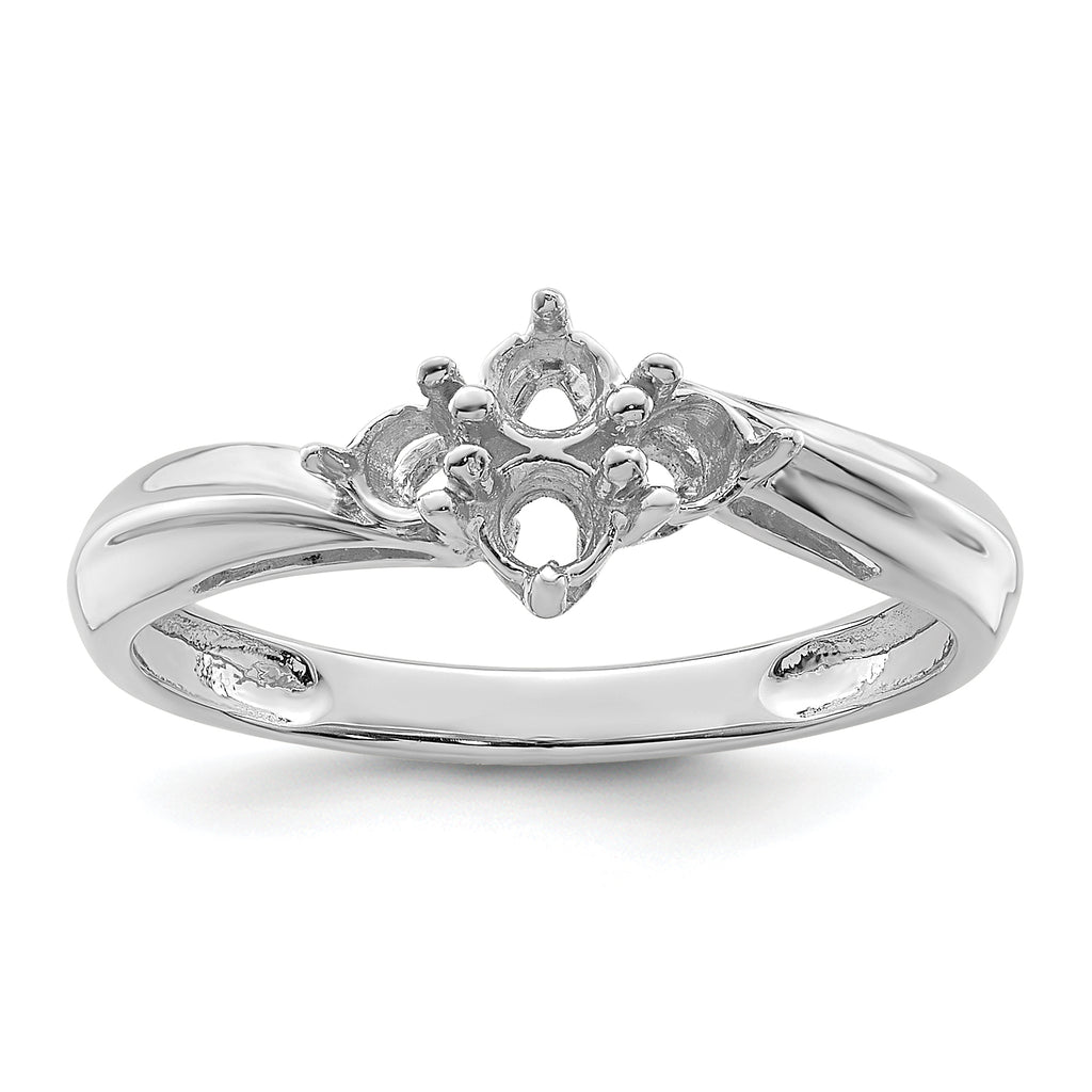 14k White Gold Family Jewelry Ring - 7 / Genuine