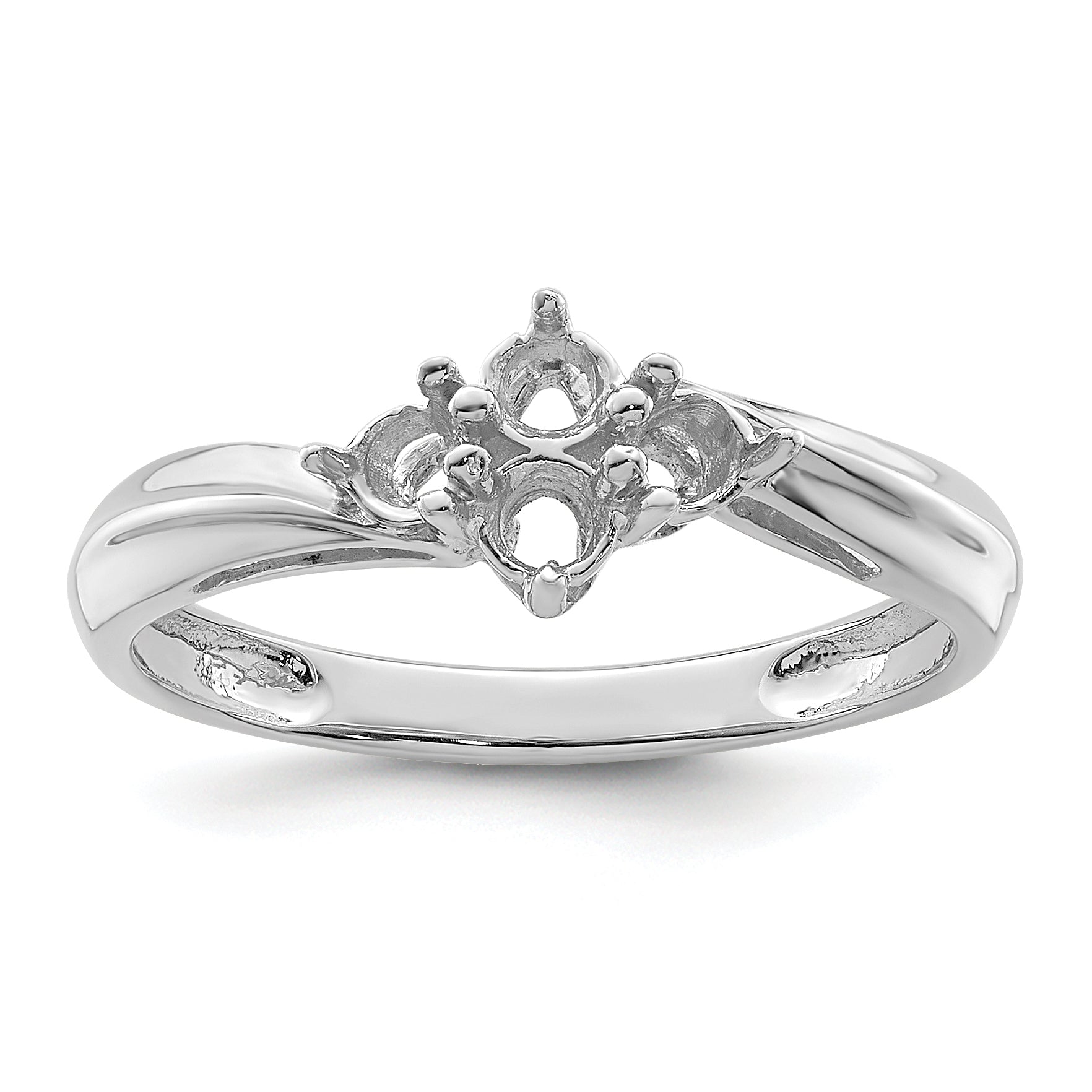 14k White Gold Family Jewelry Ring - 7 / Genuine