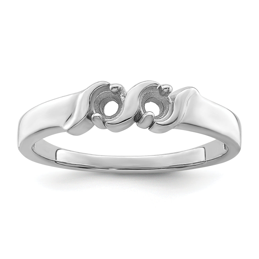 14k White Gold Genuine 2 Stone Mother's Ring - 7 / Genuine