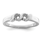 14k White Gold Genuine 2 Stone Mother's Ring - 7 / Genuine
