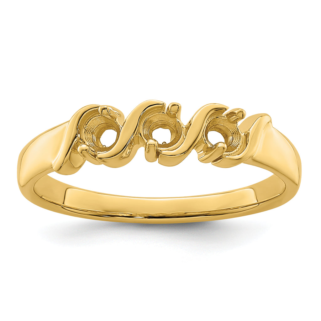14k Genuine 3 Stone Mother's Ring - 7 / Genuine