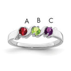 14k White Gold Synthetic Family Jewelry Ring