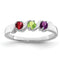 14k White Gold Synthetic Family Jewelry Ring