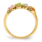 14k Genuine 4 Stone Mother's Ring - 7 / Genuine