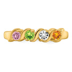 14k Genuine 4 Stone Mother's Ring - 7 / Genuine