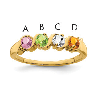 14k Synthetic Family Jewelry Ring Main image