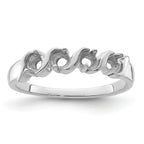 14k White Gold Genuine 4 Stone Mother's Ring - 7 / Genuine