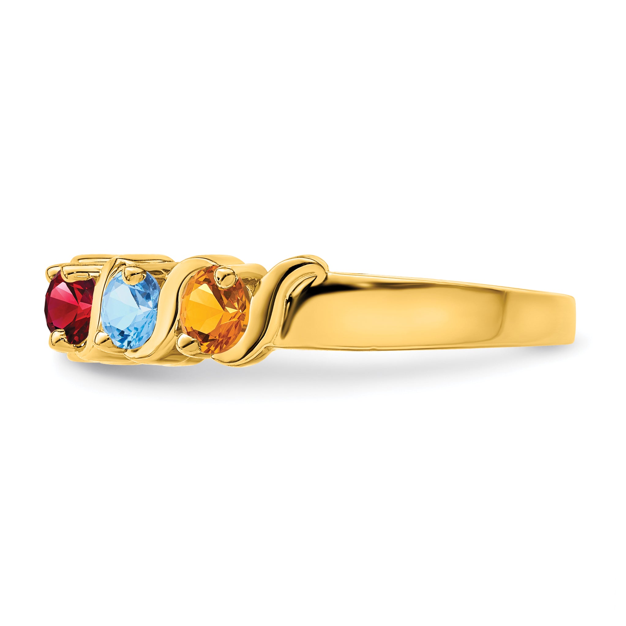 14k Genuine 5 Stone Mother's Ring - 7 / Genuine