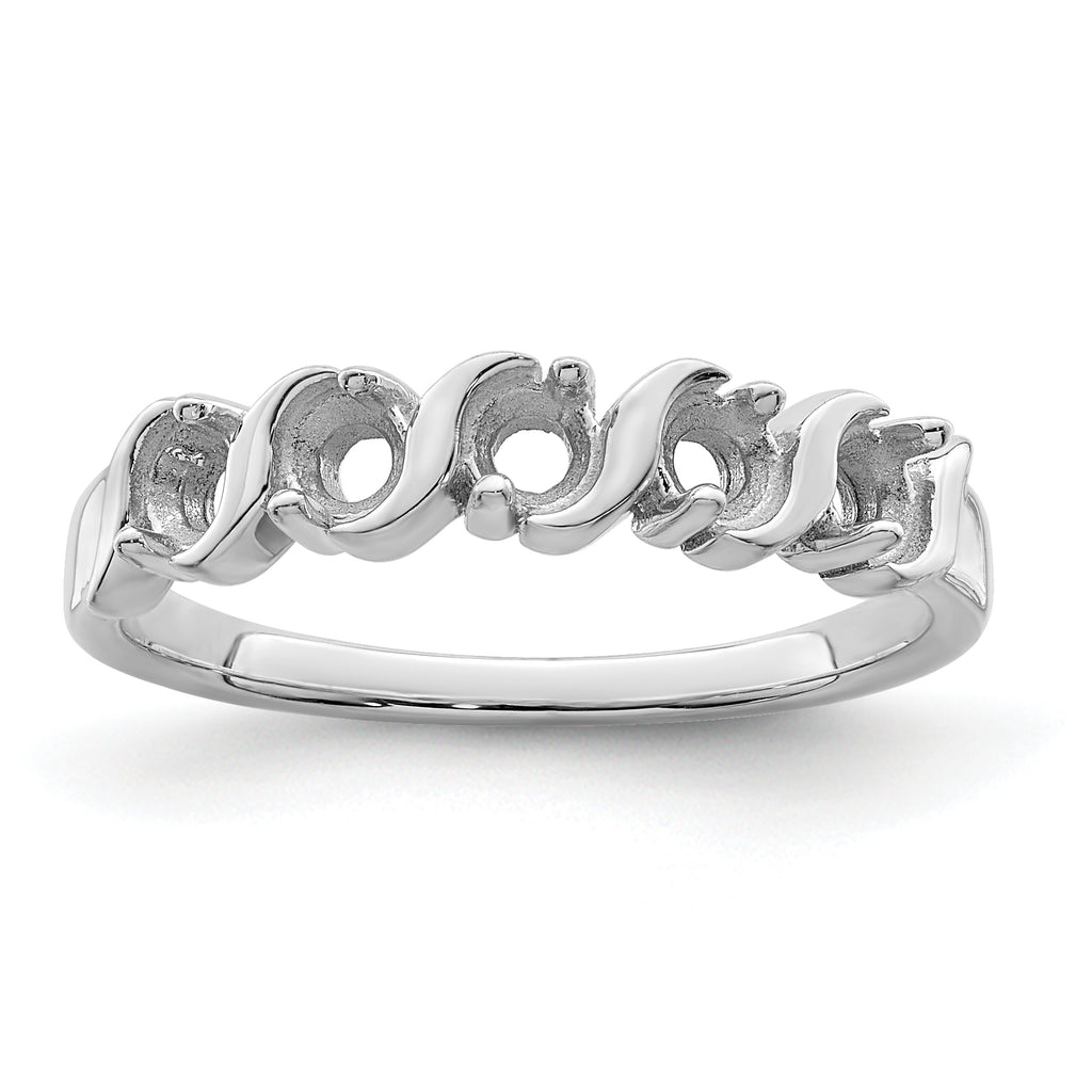 14k White Gold Genuine 5 Stone Mother's Ring - 7 / Genuine