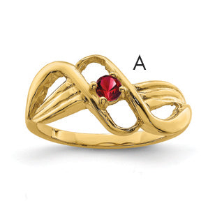 14k Synthetic 1 stone Family Jewelry Ring Main image