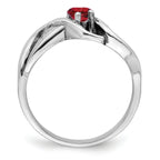 14k White Gold Genuine 1 Stone Mother's Ring - 7 / Genuine