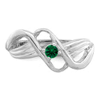 14k White Gold Genuine 1 Stone Mother's Ring - 7 / Genuine