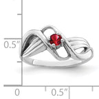14k White Gold Genuine 1 Stone Mother's Ring - 7 / Genuine