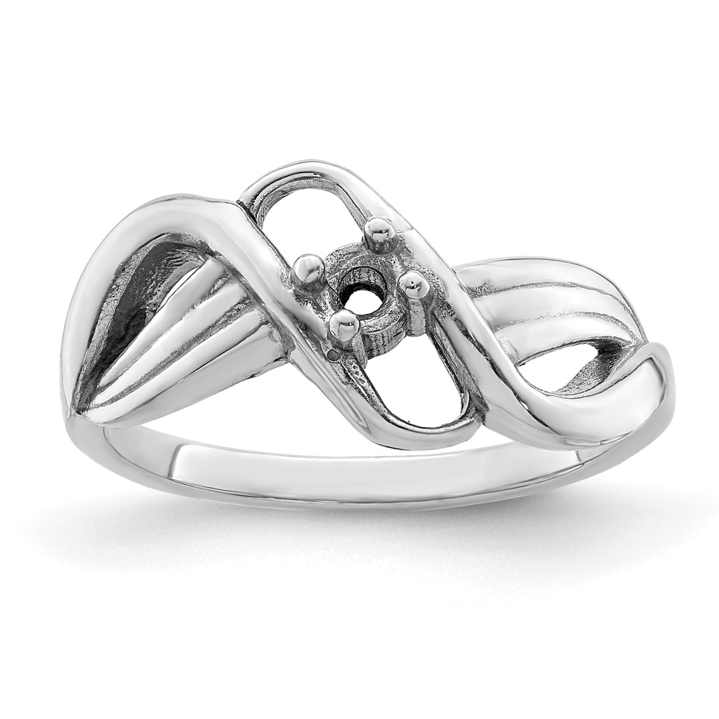 14k White Gold Genuine 1 Stone Mother's Ring - 7 / Genuine