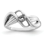 14k White Gold Genuine 1 Stone Mother's Ring - 7 / Genuine