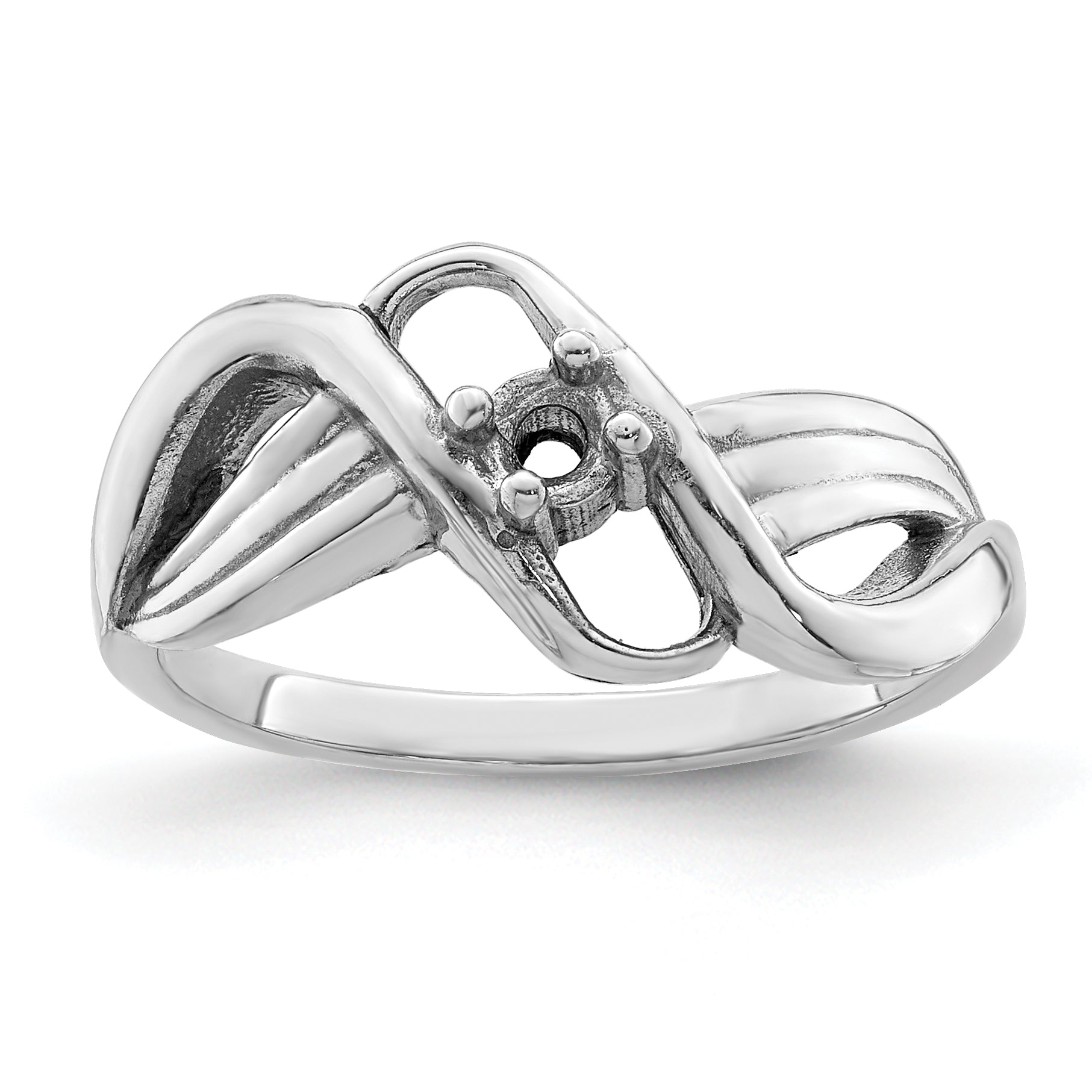 14k White Gold Genuine 1 Stone Mother's Ring - 7 / Genuine