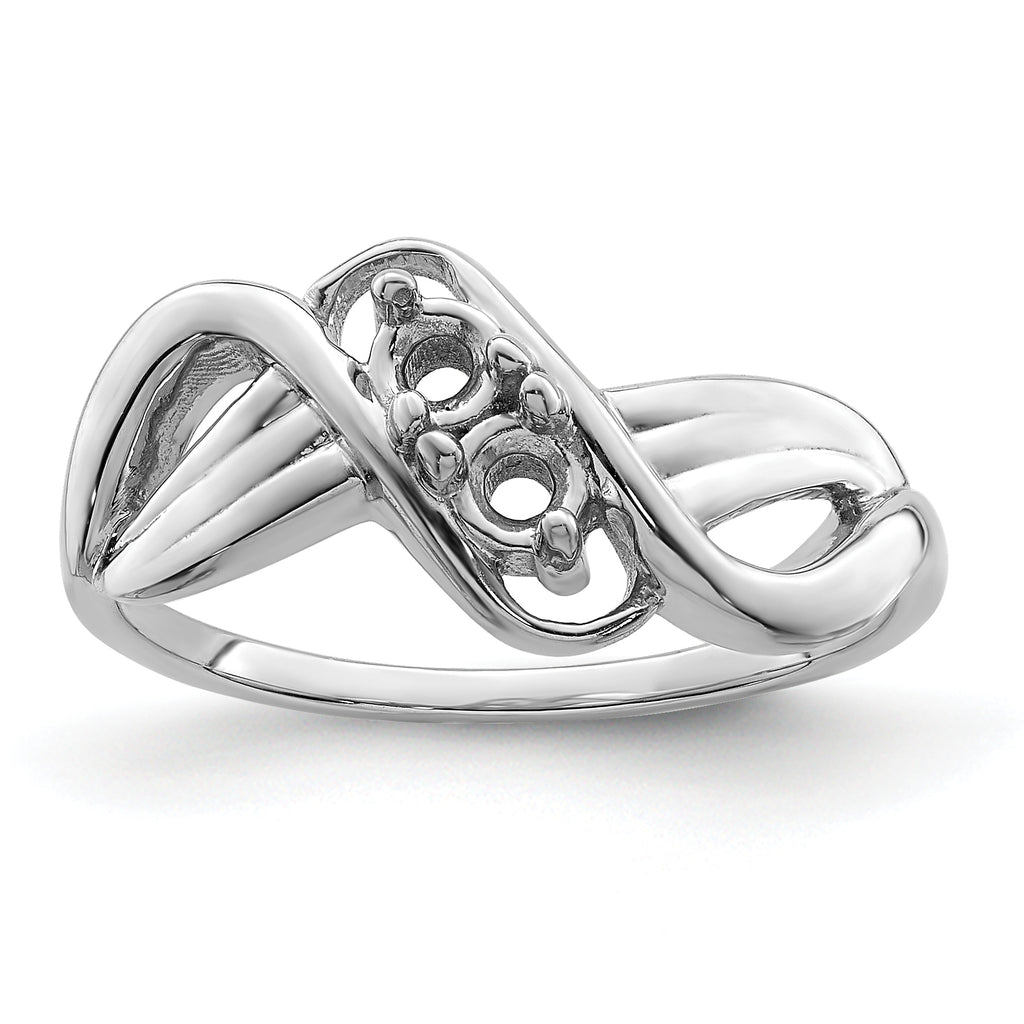 14k White Gold Family Jewelry Ring - 7 / Genuine