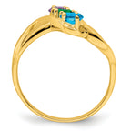 14k Genuine 3 Stone Mother's Ring - 7 / Genuine