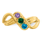 14k Genuine 3 Stone Mother's Ring - 7 / Genuine