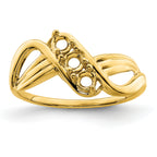 14k Genuine 3 Stone Mother's Ring - 7 / Genuine