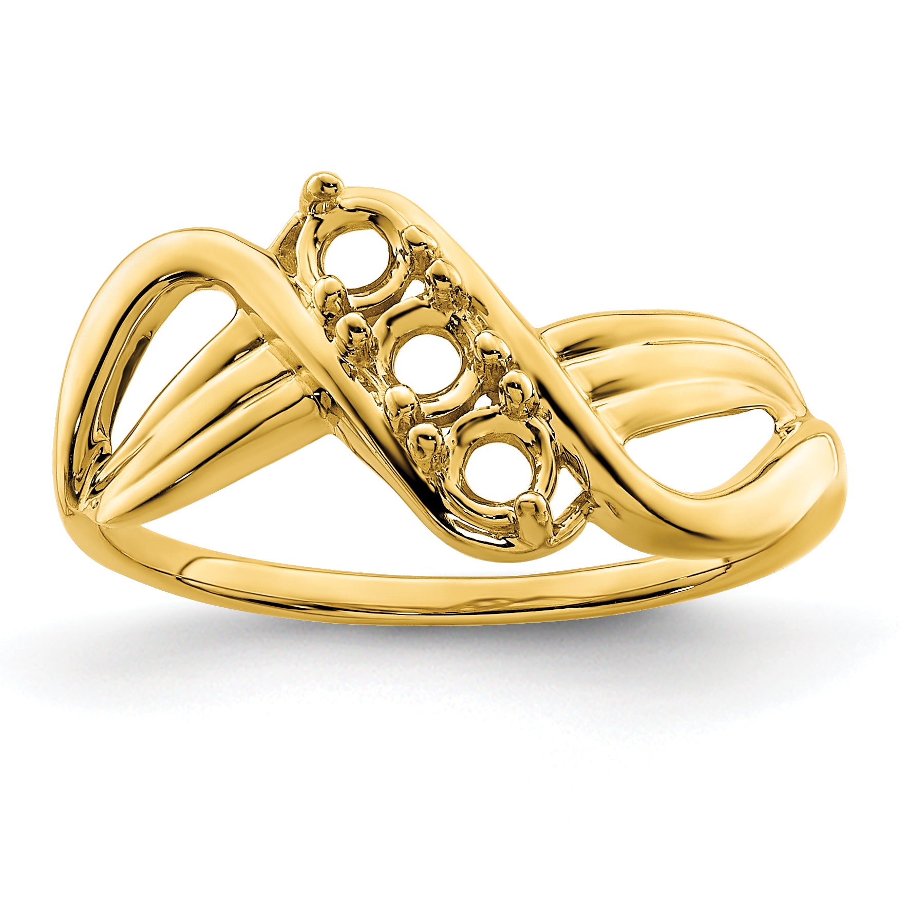 14k Genuine 3 Stone Mother's Ring - 7 / Genuine