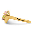 14k Genuine 3 Stone Mother's Ring - 7 / Genuine