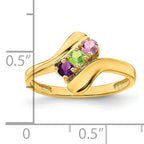 14k Genuine 3 Stone Mother's Ring - 7 / Genuine