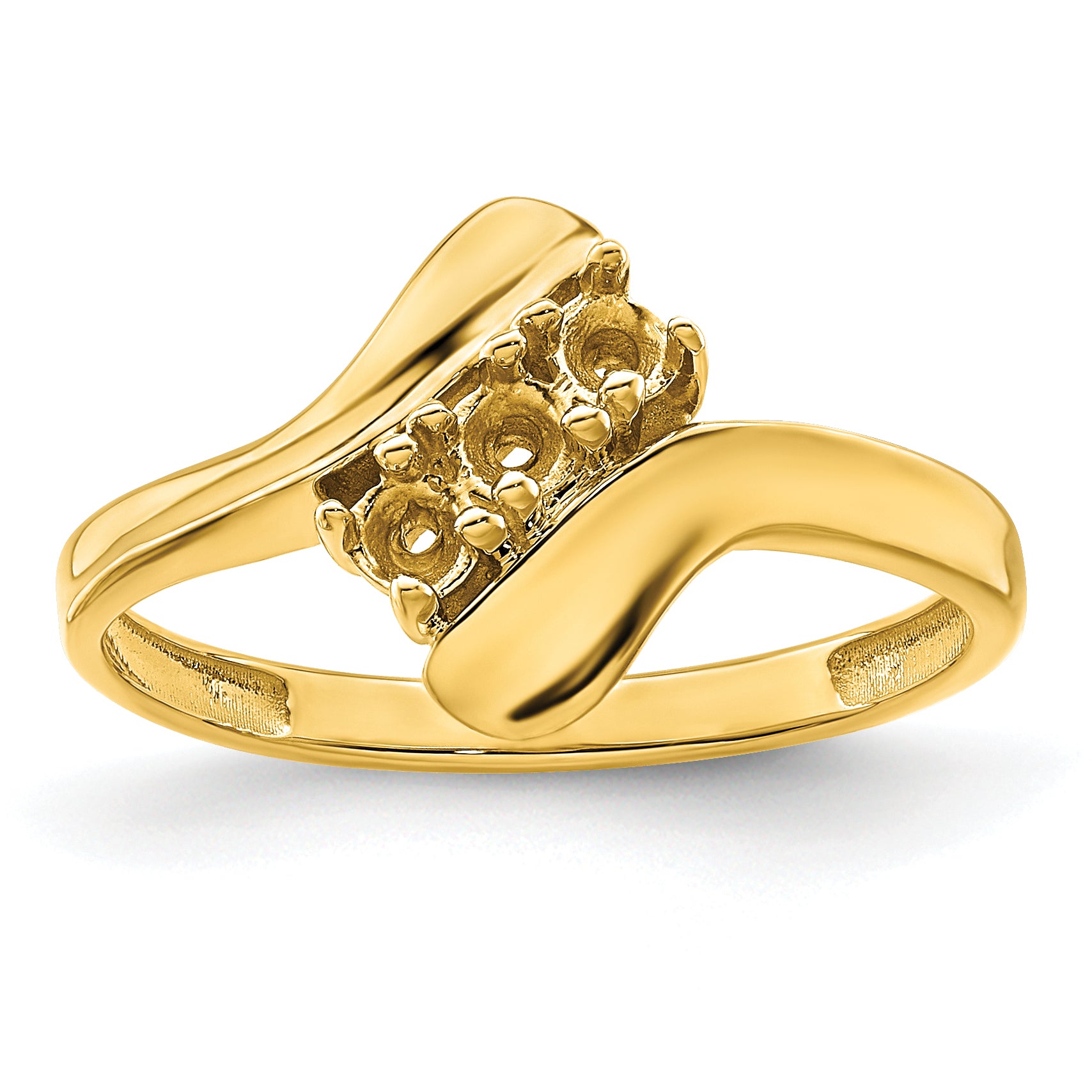 14k Genuine 3 Stone Mother's Ring - 7 / Genuine