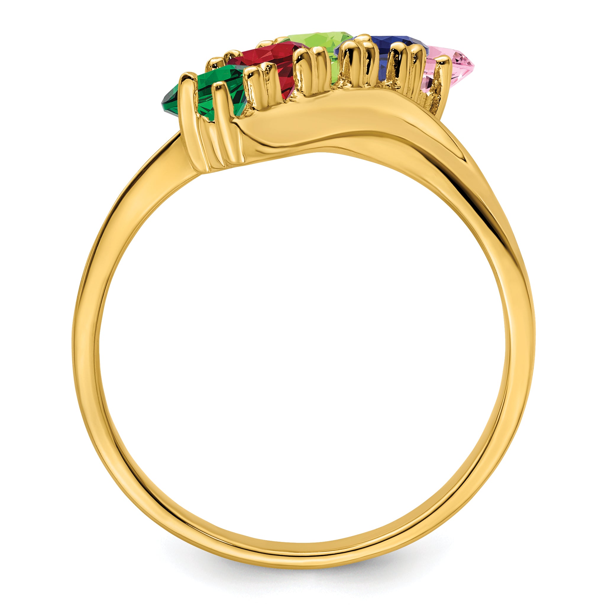 14k Genuine 5 Stone Mother's Ring - 7 / Genuine