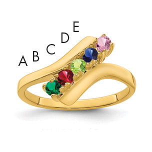 14k Synthetic Family Jewelry Ring Main image