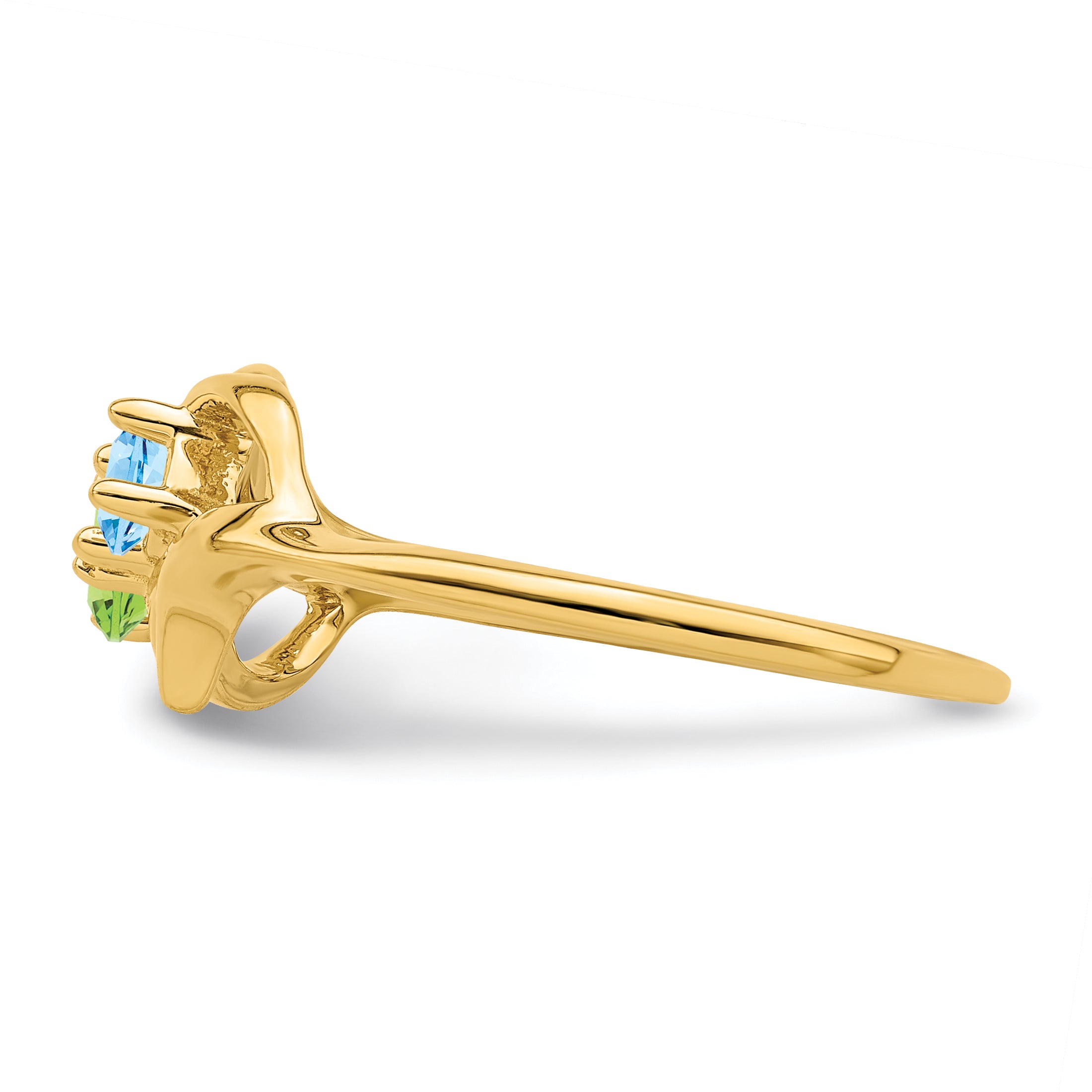 14k Genuine 2 Stone Mother's Ring - 7 / Genuine