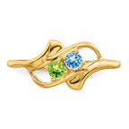 14k Genuine 2 Stone Mother's Ring - 7 / Genuine