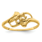 14k Genuine 2 Stone Mother's Ring - 7 / Genuine