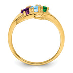 14k Genuine 3 Stone Mother's Ring - 7 / Genuine