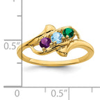 14k Genuine 3 Stone Mother's Ring - 7 / Genuine