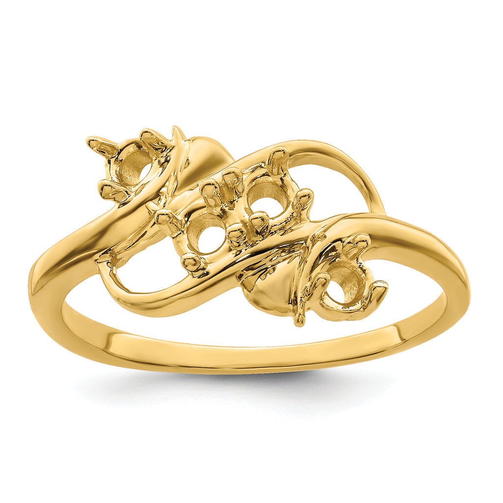14k Genuine 4 Stone Mother's Ring - 7 / Genuine